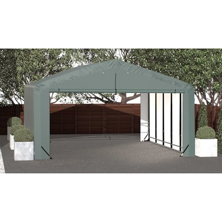 Shelterlogic ShelterTube Wind and Snow-Load Rated Garage, 20x23x12 Green SQAADD0104C02002312